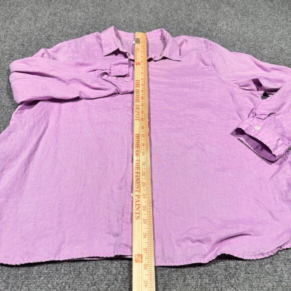J. Jill Love Linen Pink Button Shirt Long Sleeve Petite XL - Picture 6 of 6